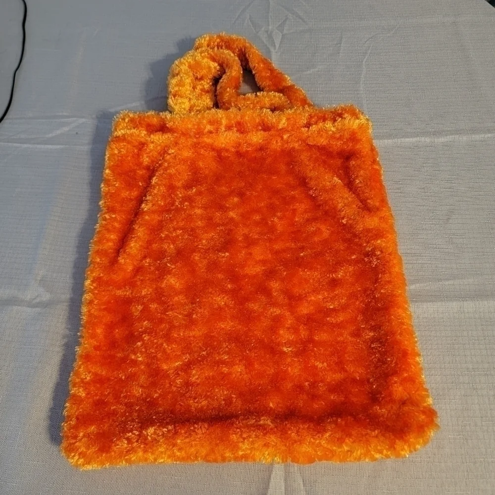 Halloween Pumpkin Plush Jack O Lantern plush Fuzzy Treat Candy Tote Bag T35